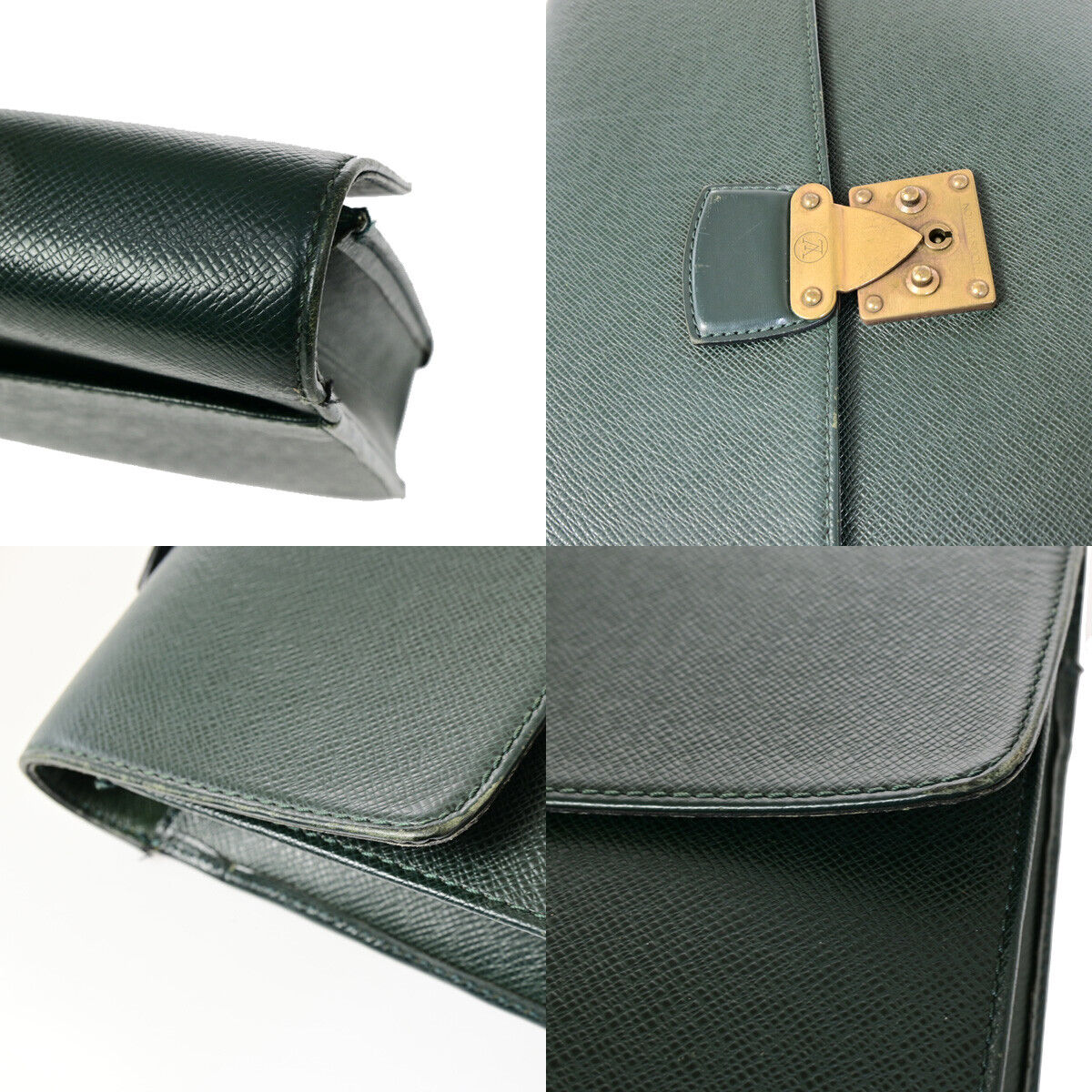 LOUIS VUITTON Serviette Kourad Briefcase Hand Bag Taiga Leather M30074 04YF148