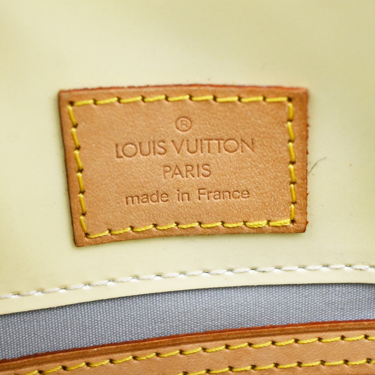 LOUIS VUITTON Monogram Vernis Reade PM Hand Bag Perle Yellow M91336 62CA082