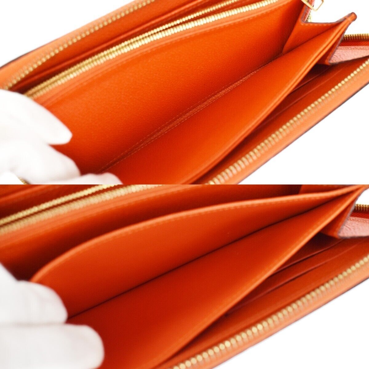 LOUIS VUITTON Long Zippy Wallet Monogram Empreinte Leather Orange M60775 69YB803