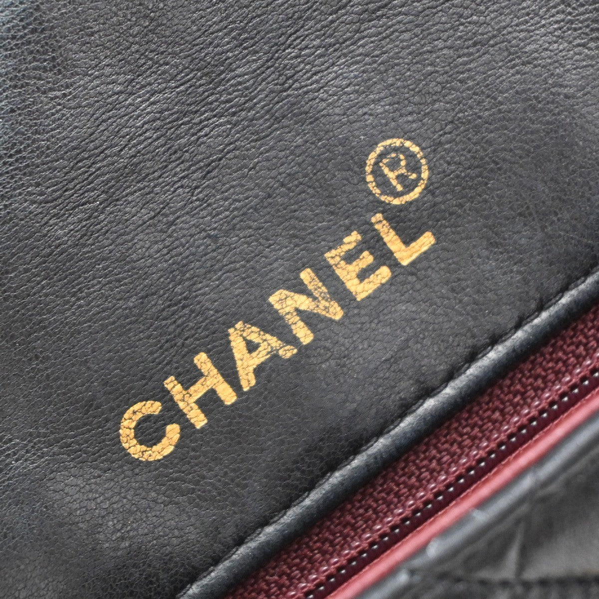 CHANEL Mini Diana Matelasse Chain Shoulder Bag Leather Black Vintage 359RP169