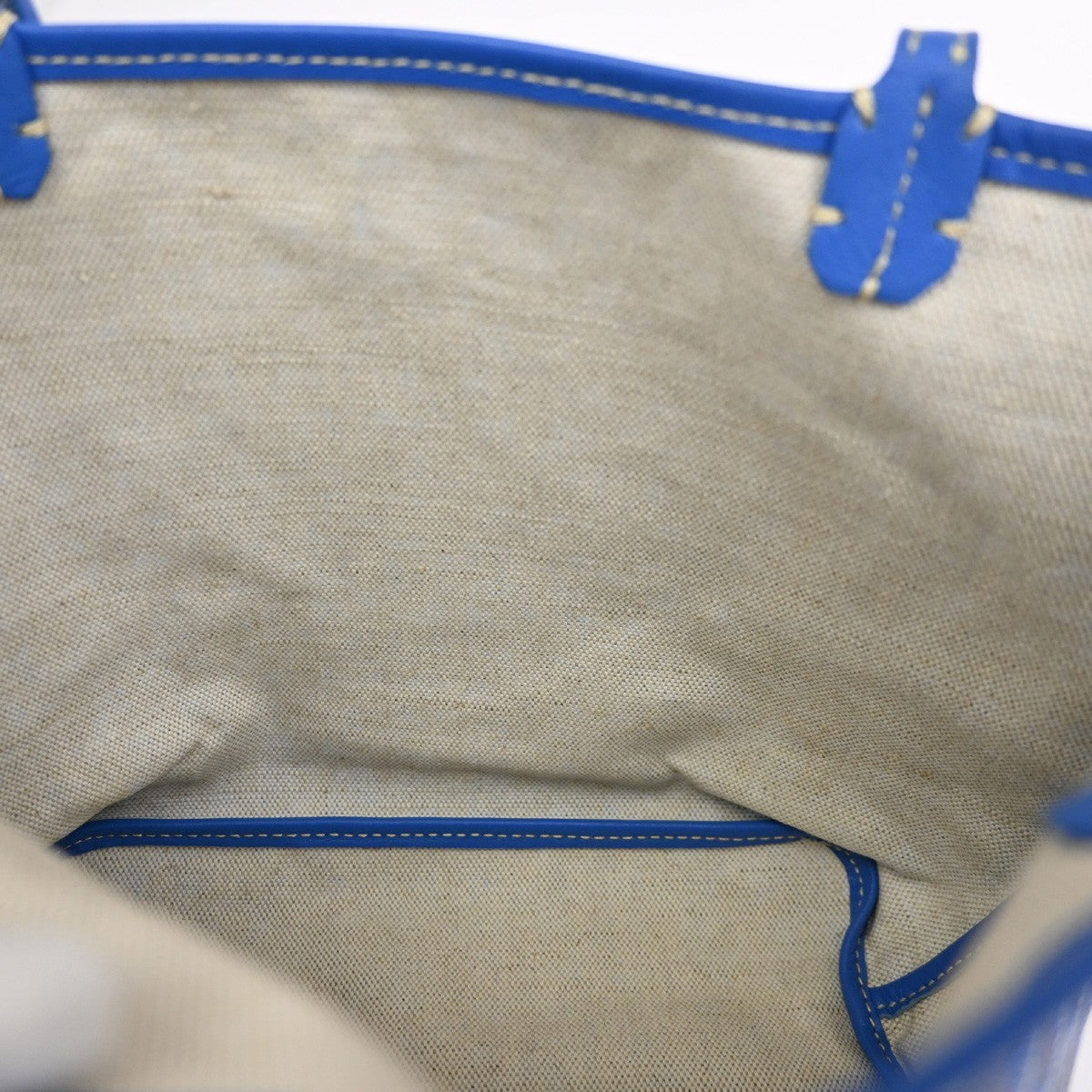 GOYARD Anjou Mini  Shoulder Hand Tote Bag Pouch Blue Canvas Leather 654RL918