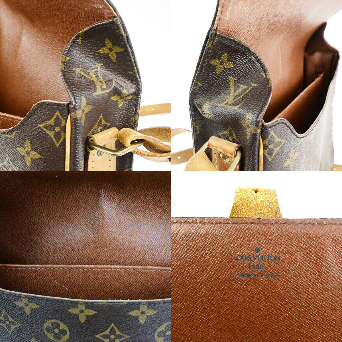 LOUIS VUITTON Cartouchiere GM Shoulder Bag Monogram Leather Brown M51252 61SJ405