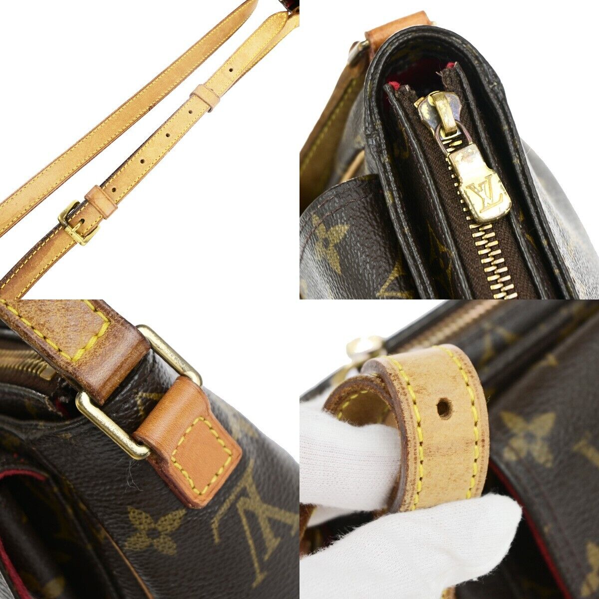 LOUIS VUITTON Viva Cite PM Shoulder Bag Monogram Leather Brown M51165 70EC939