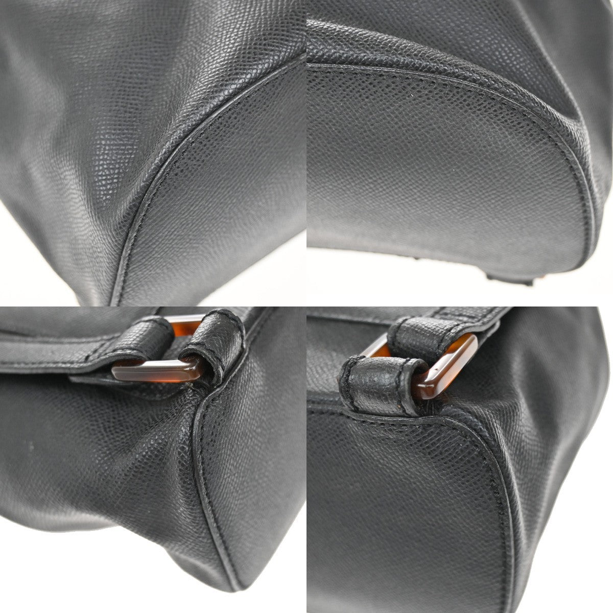 CHANEL CC Logo Backpack Bag Leather Plastic Black GHW Italy Vintage 620RF612