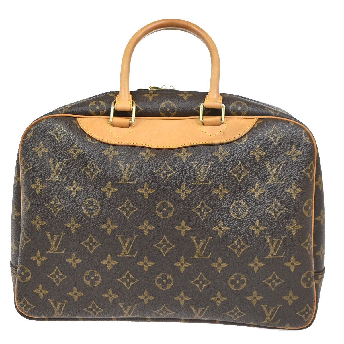 LOUIS VUITTON LV Logo Deauville Hand Bag Monogram Leather Brown M47270 12YH901