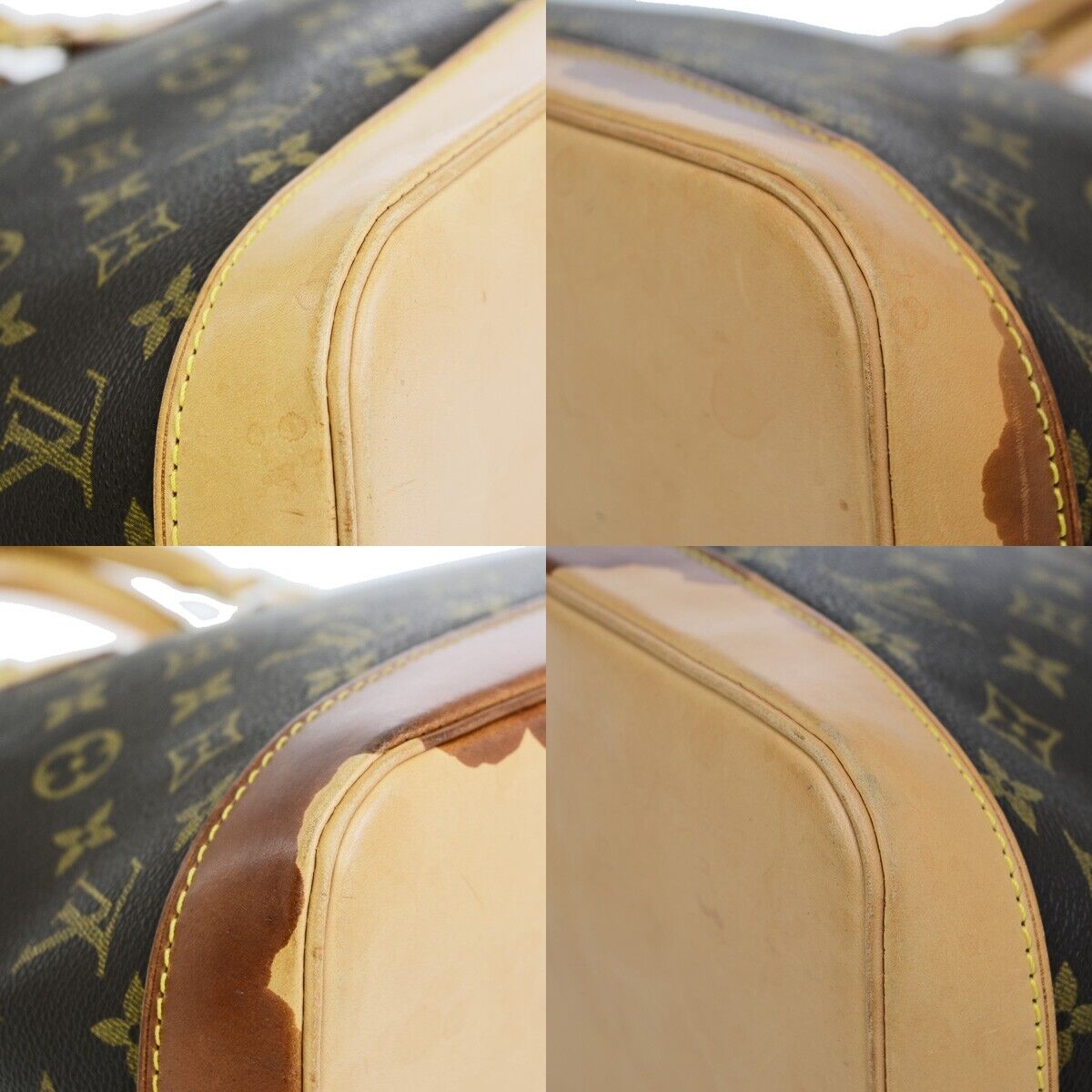 LOUIS VUITTON LV Logo Alma Hand Bag Monogram Leather Brown U.S.A. M51130 38EE047