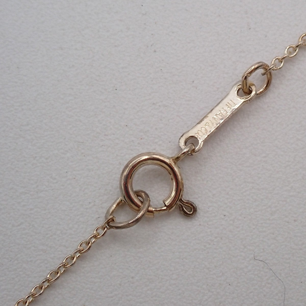 TIFFANY & CO. Logo Open Heart 16mm Chain Necklace Silver AG925 67EG273