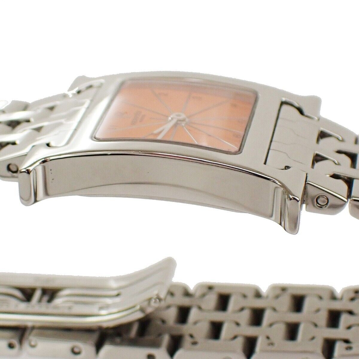 HERMES H Wrist Watch HH1.210 Quartz Stainless Steel Silver Orange 41LC293