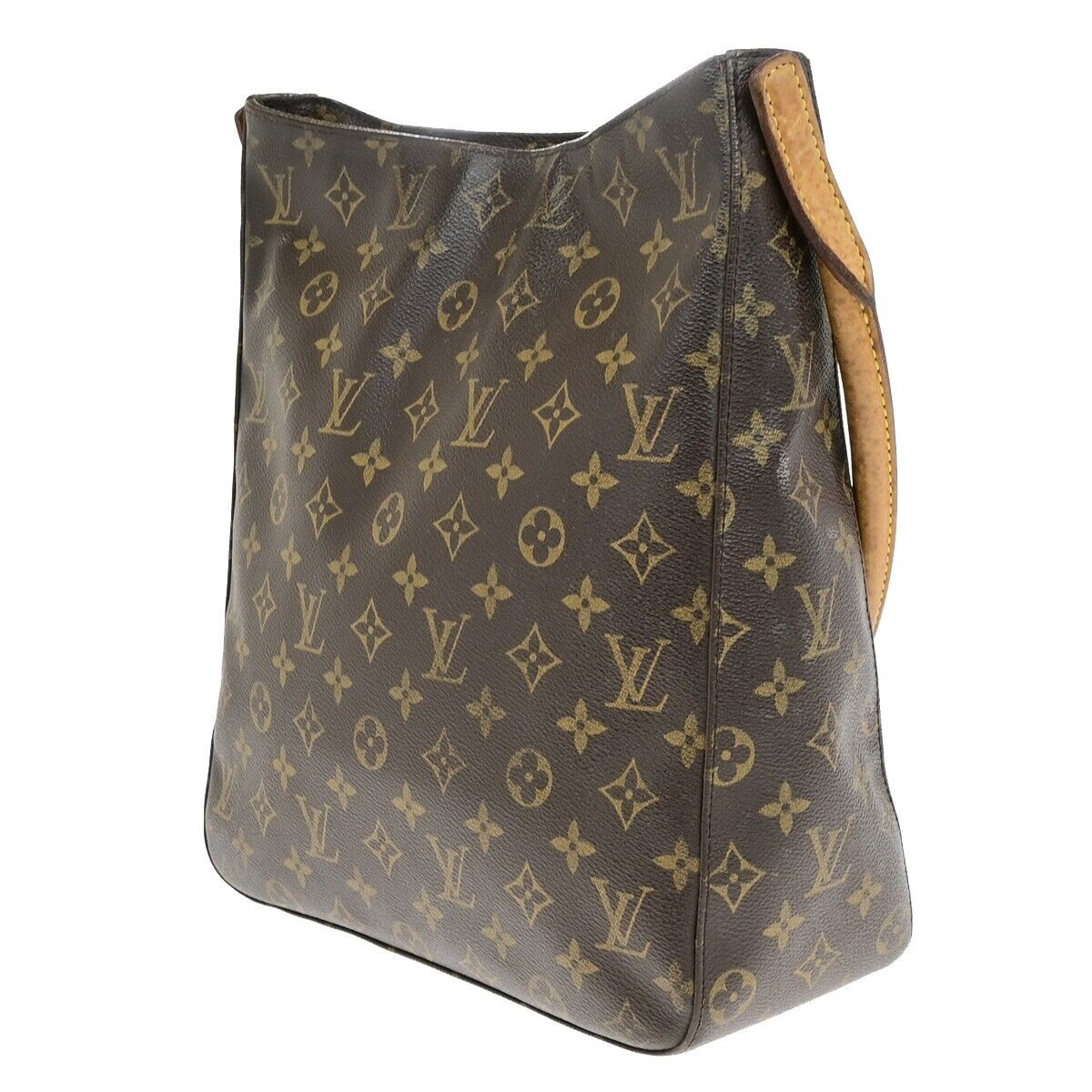 LOUIS VUITTON Looping GM Shoulder Bag Monogram Leather Brown M51145 31ED868