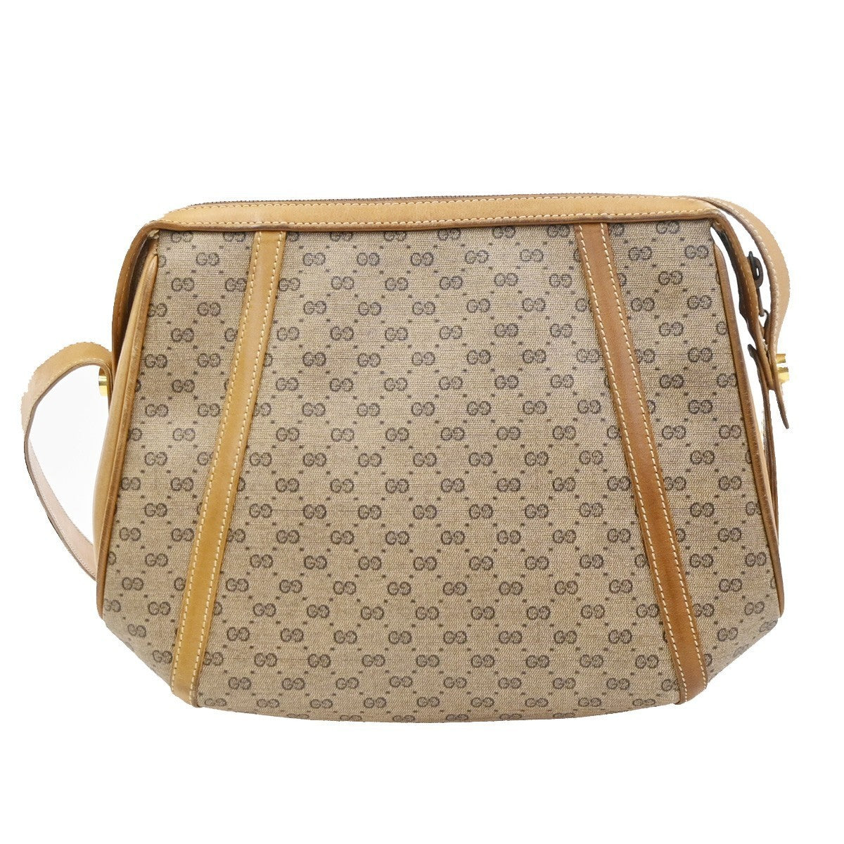 GUCCI Micro GG Pattern Shoulder Bag PVC Leather Brown Italy GHW 30KC928