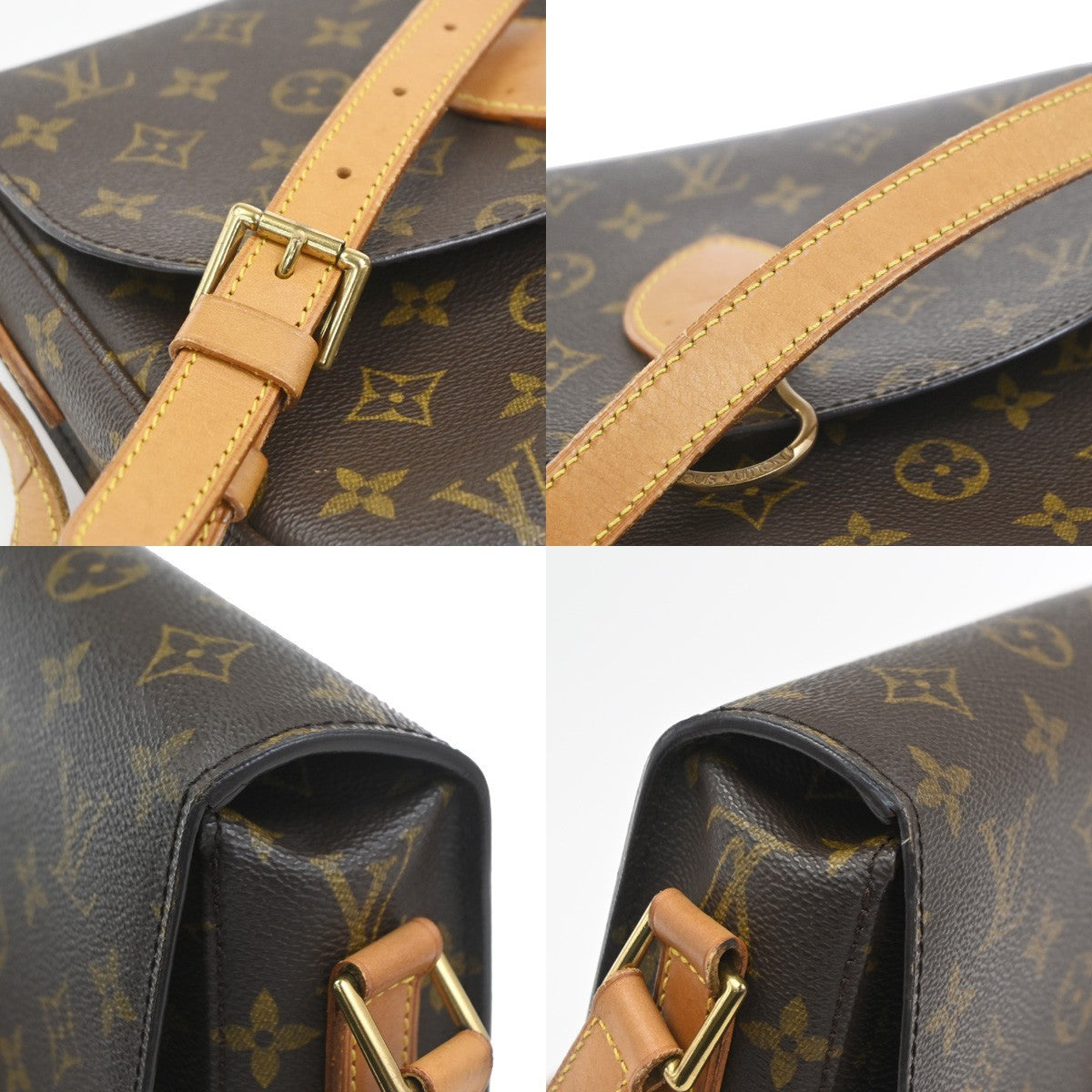 LOUIS VUITTON Saint Cloud GM Shoulder Bag Monogram Leather Brown M51242 85CA747