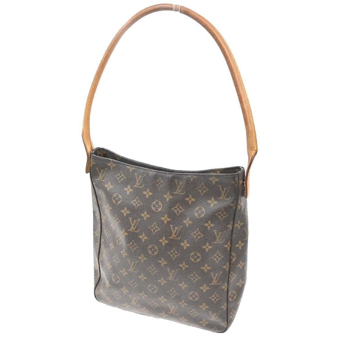 LOUIS VUITTON Logo Looping GM Shoulder Bag Monogram Leather Brown M51145 36MA043