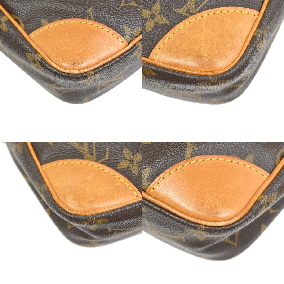 LOUIS VUITTON Danube Shoulder Bag Monogram Leather Brown USA M45266 32KC974