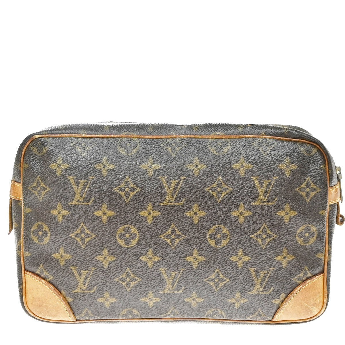 LOUIS VUITTON Compiegne 28 Clutch Hand Bag Monogram Leather Brown M51845 60KD201