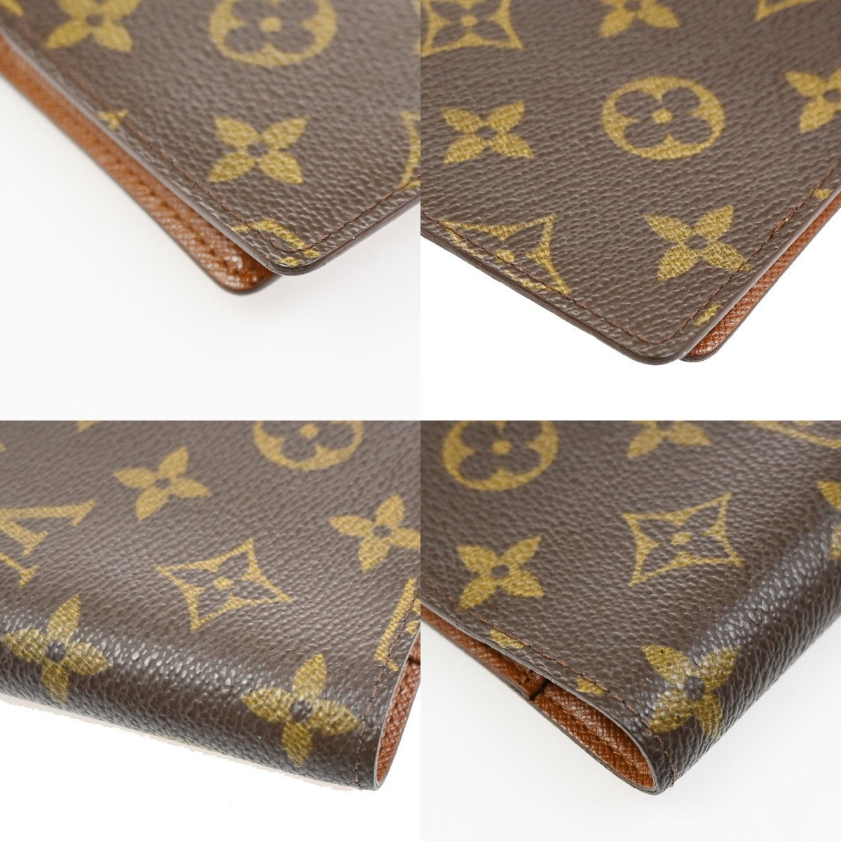 LOUIS VUITTON LV Logo 3 Set Wallet PM Agenda Vernis Monogram Leather BN 67KC672