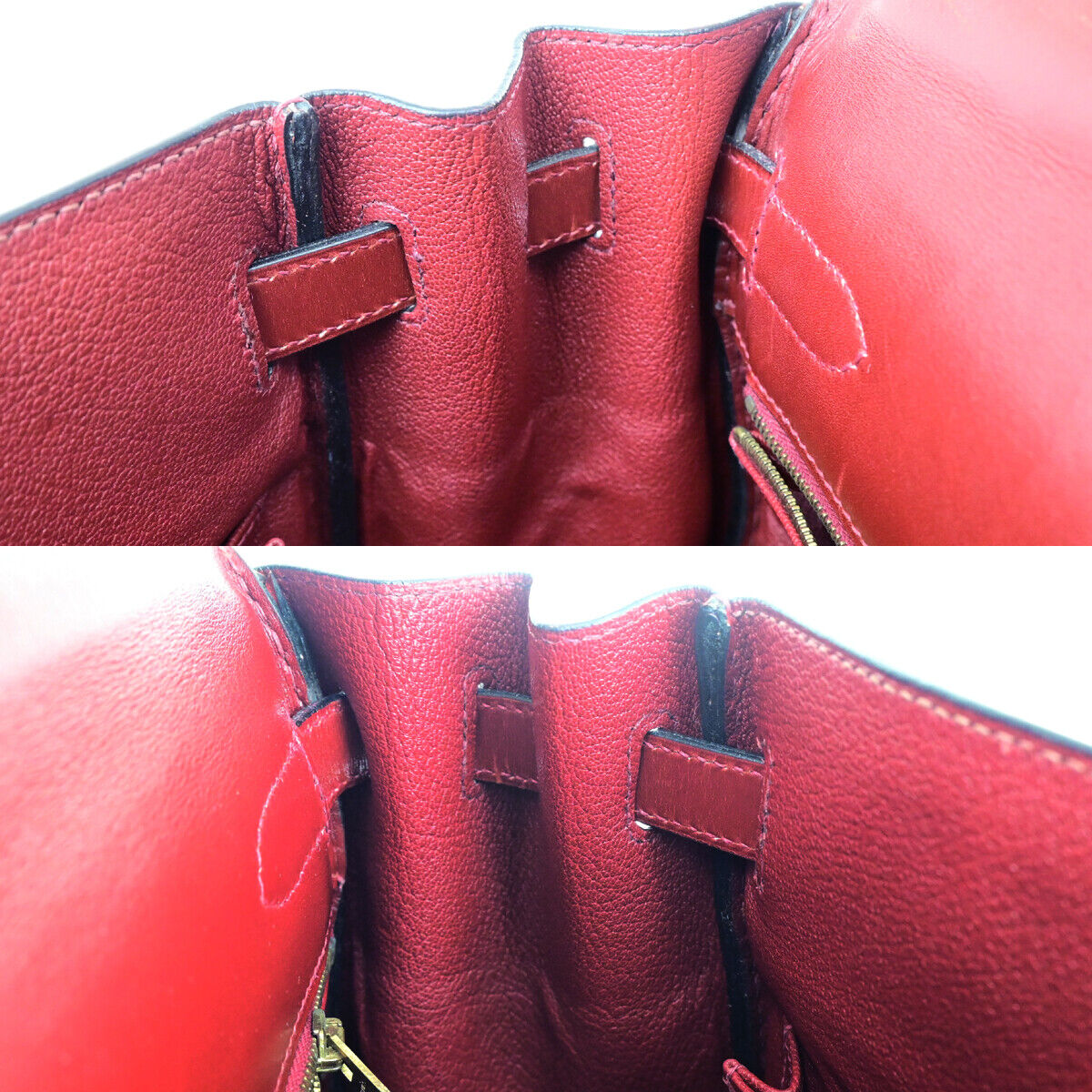 HERMES Kelly 32 Retourne 2Way Hand Bag □F Vibrato Leather Rouge H GHW 6030RK681