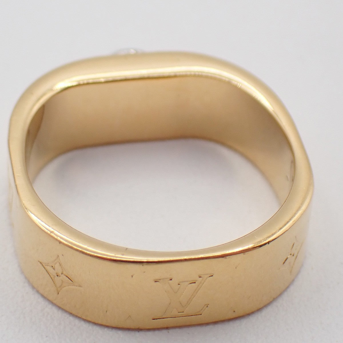 LOUIS VUITTON Nanogram Ring Size M Gold Silver Italy Accessory M00211 67EG247