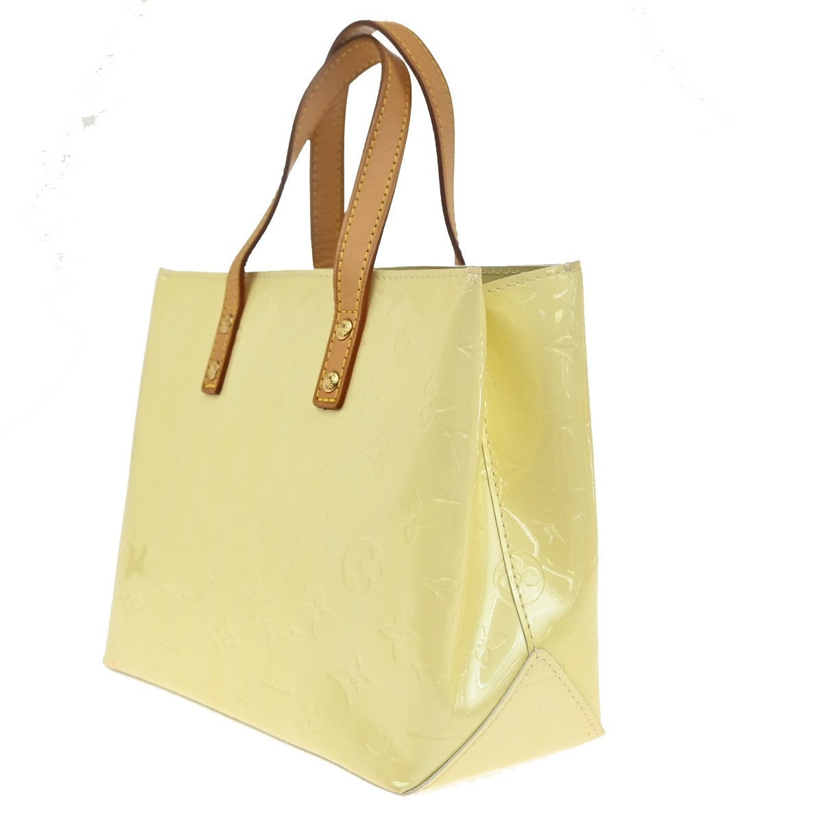 LOUIS VUITTON Monogram Vernis Reade PM Hand Bag Perle Yellow M91336 62CA082
