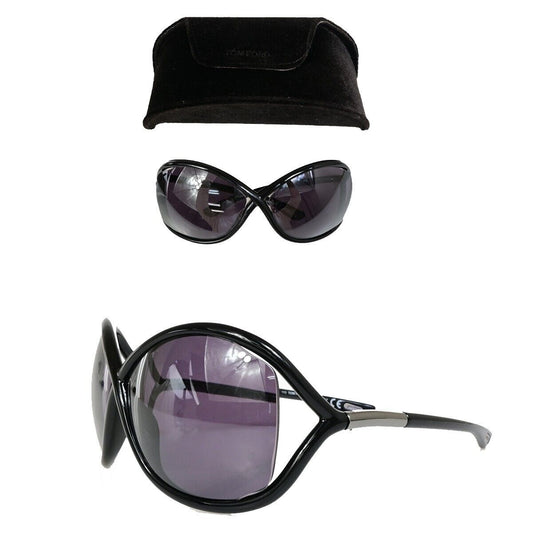 TOM FORD Logo Sunglasses Eye Wear Plastic Metal  Black TF9 Italy 07SJ334
