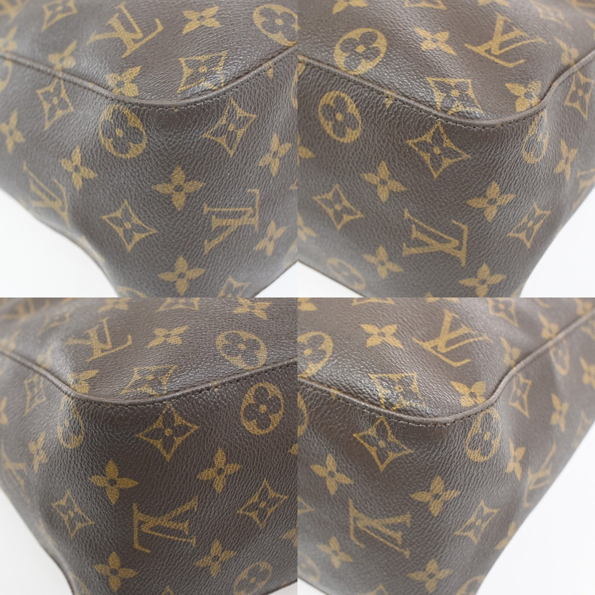LOUIS VUITTON Logo Looping GM Shoulder Bag Monogram Leather Brown M51145 82YJ023