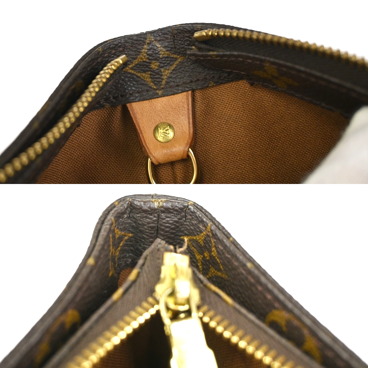 LOUIS VUITTON Cabas Mezzo Shoulder Bag Monogram Leather Brown M51151 84YJ058