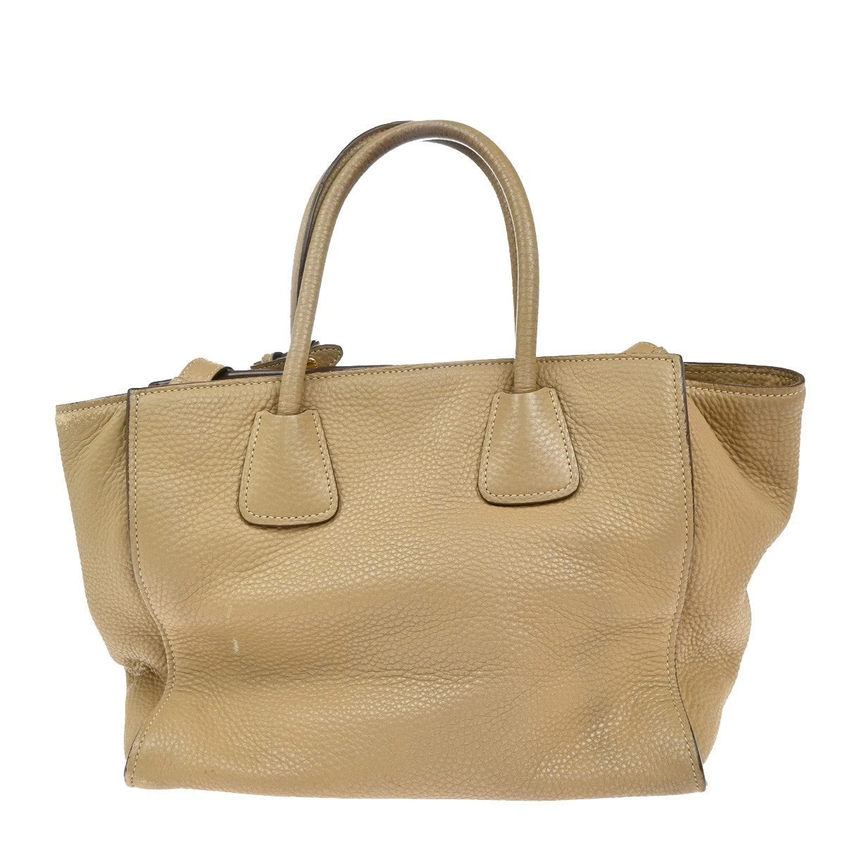 PRADA 2Way Shoulder Hand Tote Bag Vitello Daino Leather Beige GHW Italy 75KP078