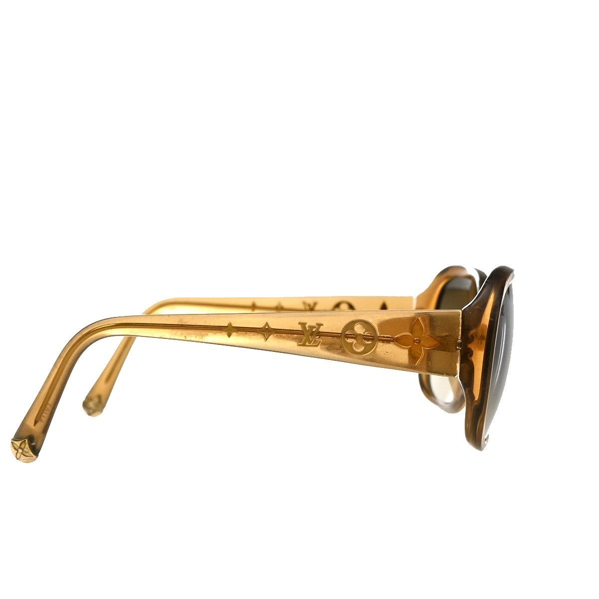 LOUIS VUITTON Glitter Sunglasses Eye Wear Plastic Brown Gold Z0460E 67EG271