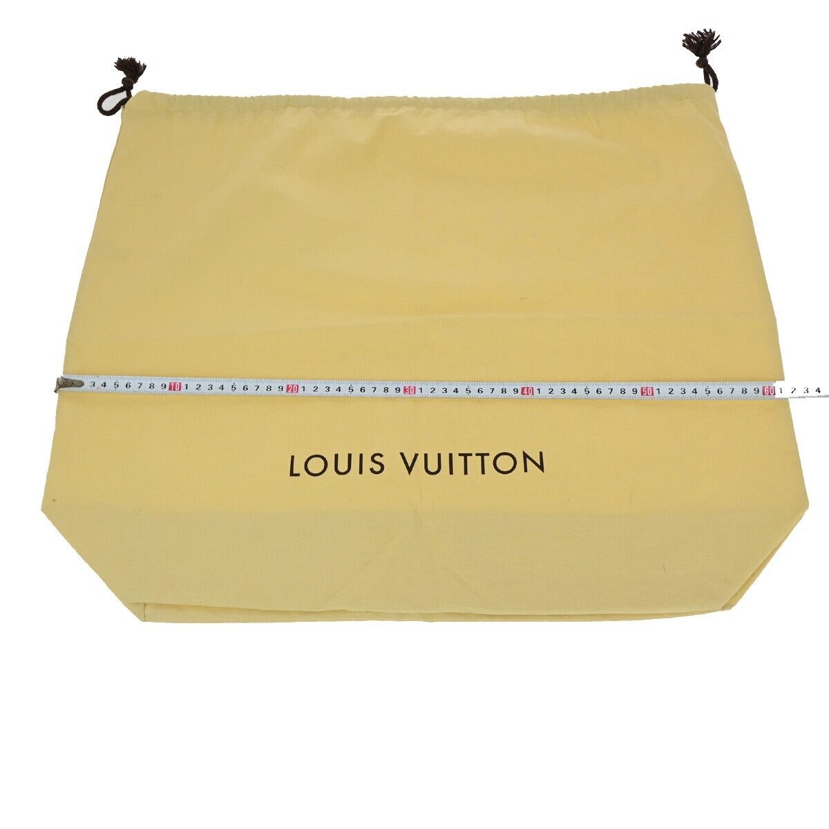 LOUIS VUITTON Logo 10 Set Dust Bag Drawstring Canvas Cotton Beige Brown 09YG349
