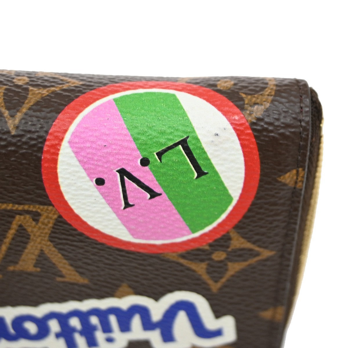 LOUIS VUITTON Zippy Coin Purse Patches Monogram Leather BN Pink M63391 70RL538