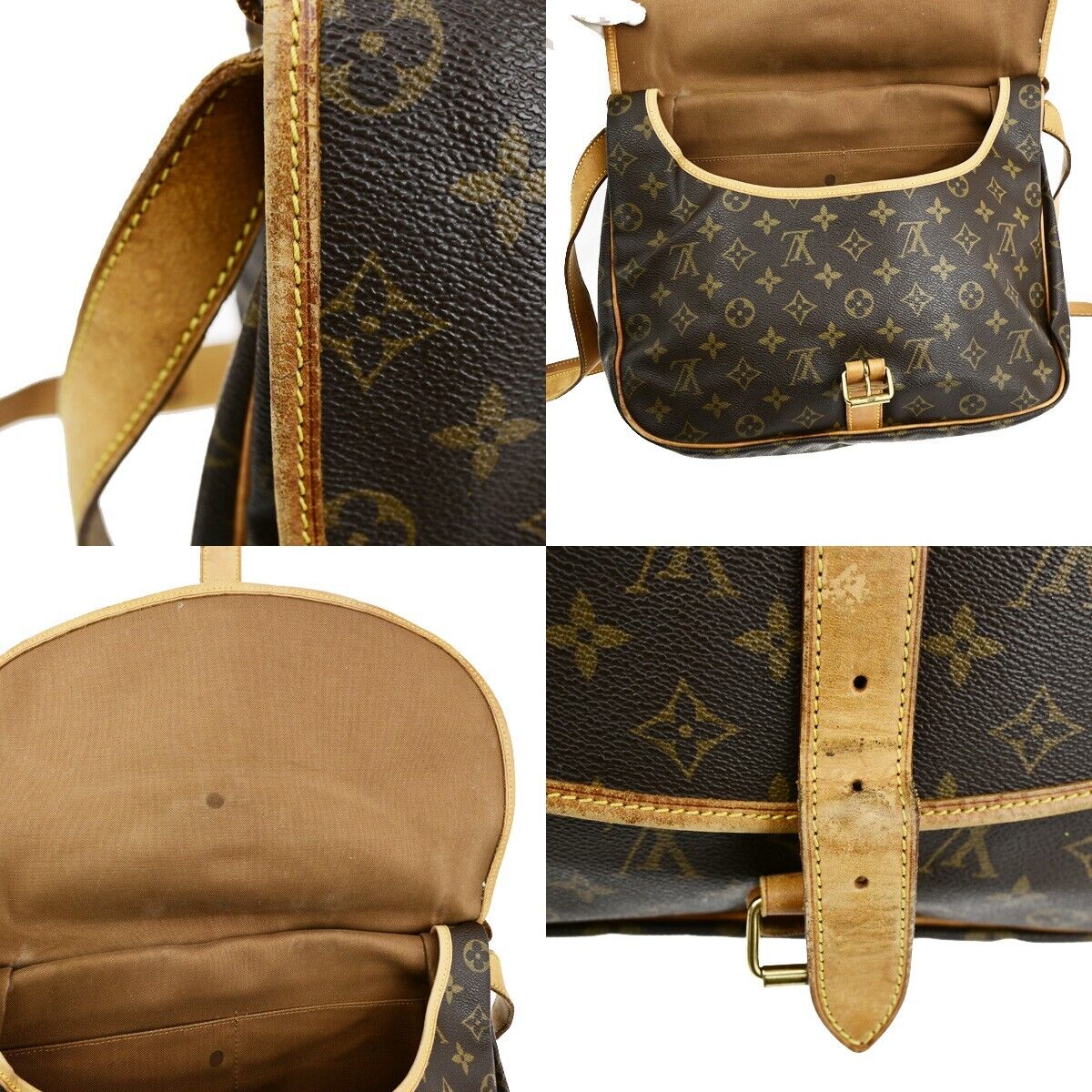 LOUIS VUITTON Saumur 35 Shoulder Bag Monogram Leather BN France M42254 33EC935