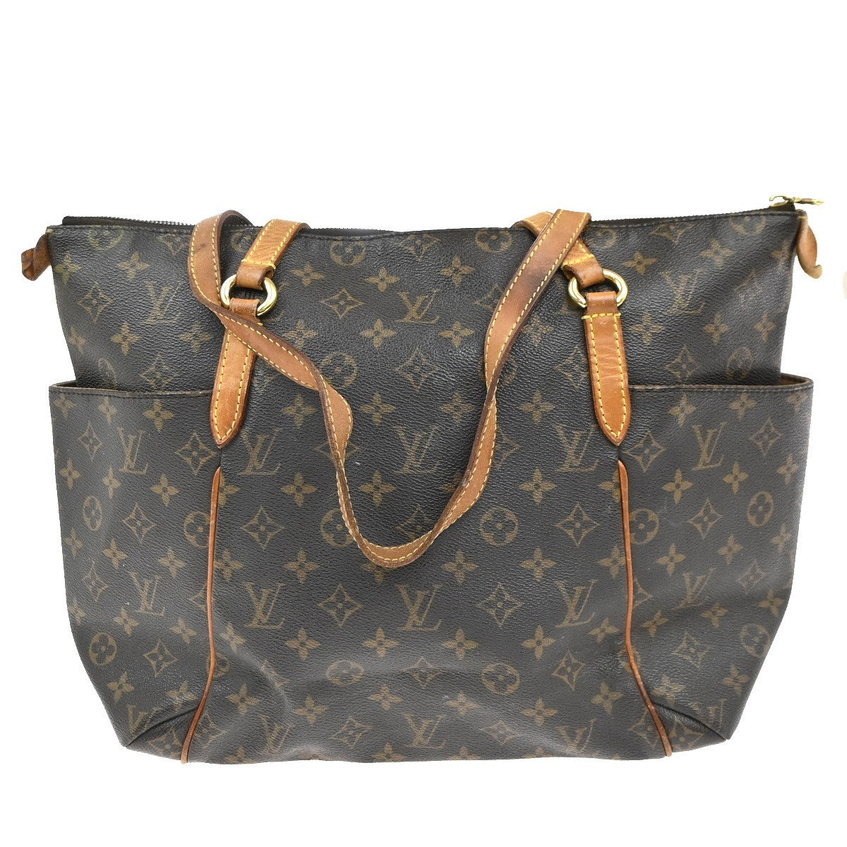 LOUIS VUITTON Logo Totally MM Shoulder Bag Monogram Leather Brown M56689 34EG374