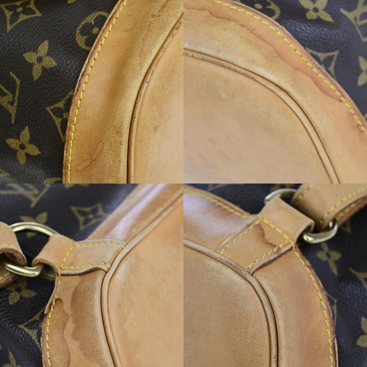 LOUIS VUITTON Montsouris GM Backpack Bag Monogram Leather Brown M51135 10EB746