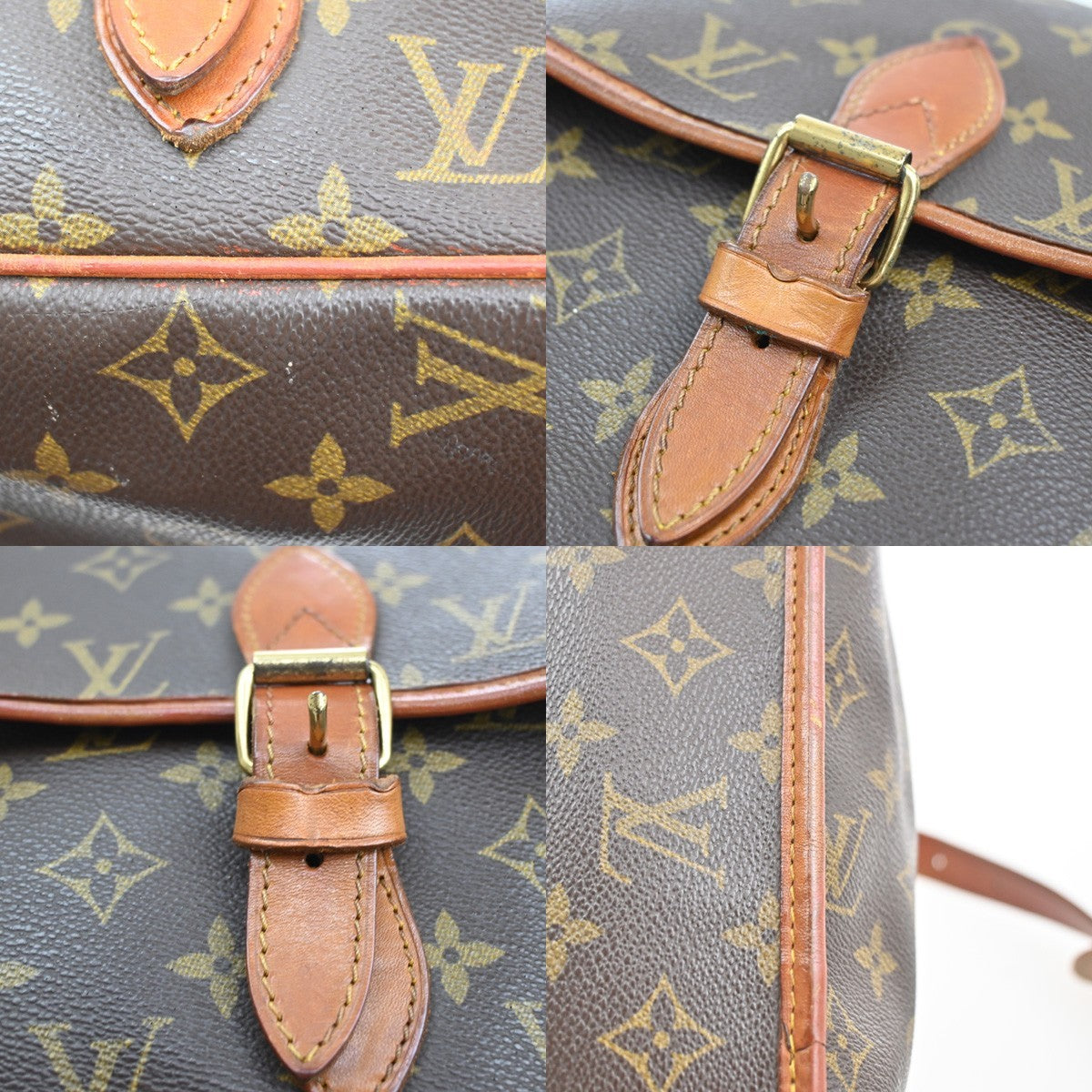 LOUIS VUITTON Gibeciere MM Shoulder Bag Monogram Leather Brown M42247 66SA102