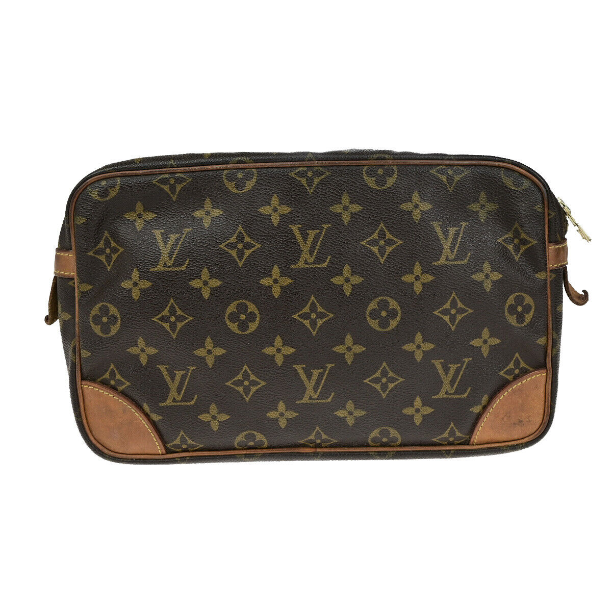 LOUIS VUITTON Compiegne 28 Clutch Hand Bag Monogram Leather Brown M51845 66YG803