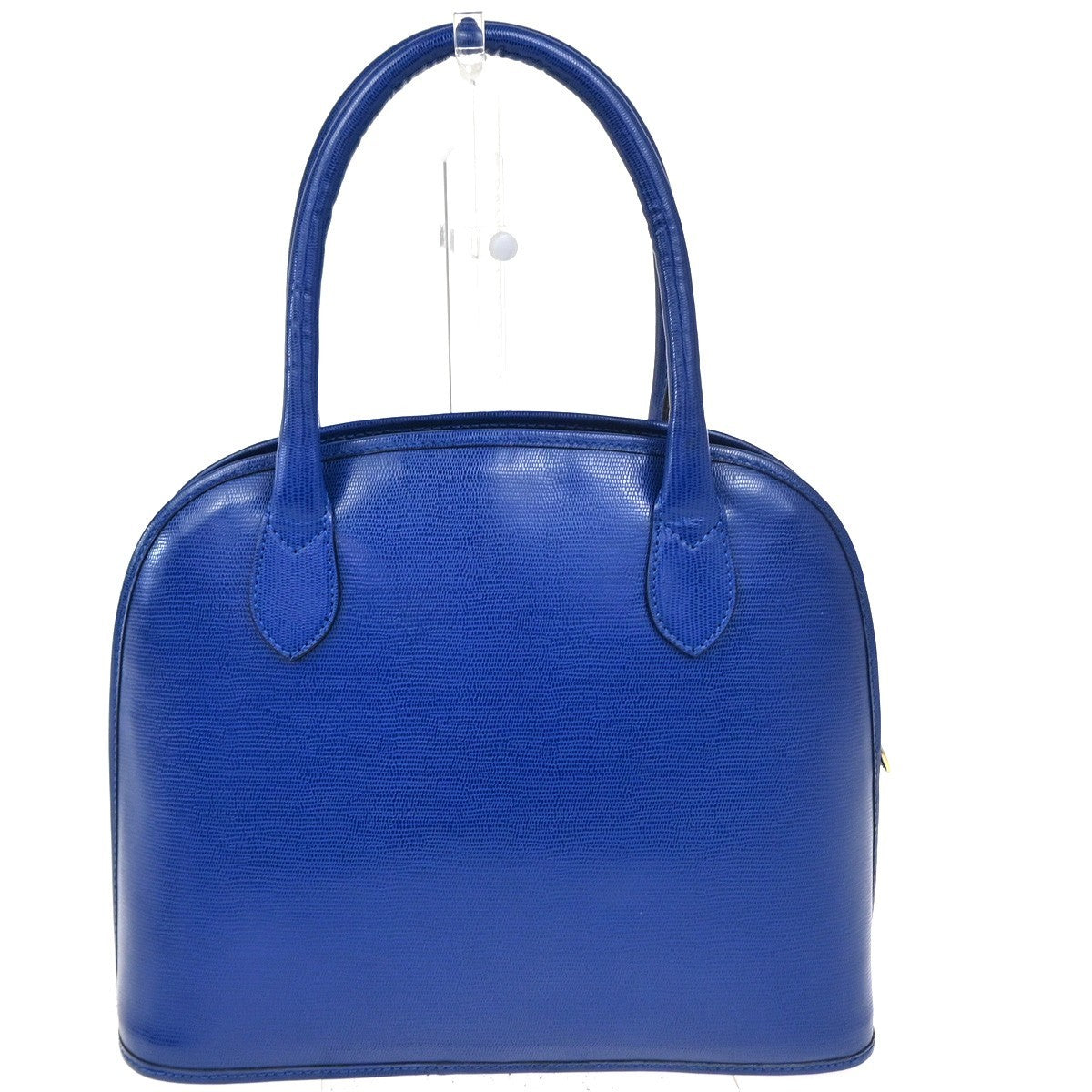 CELINE Circle Logo Handle Bag Embossing Leather Blue GHW Italy 38CA855