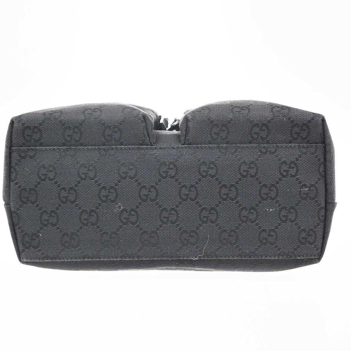 GUCCI Logo GG Pattern Hand Bag Canvas Leather Black SHW Italy 63KP541