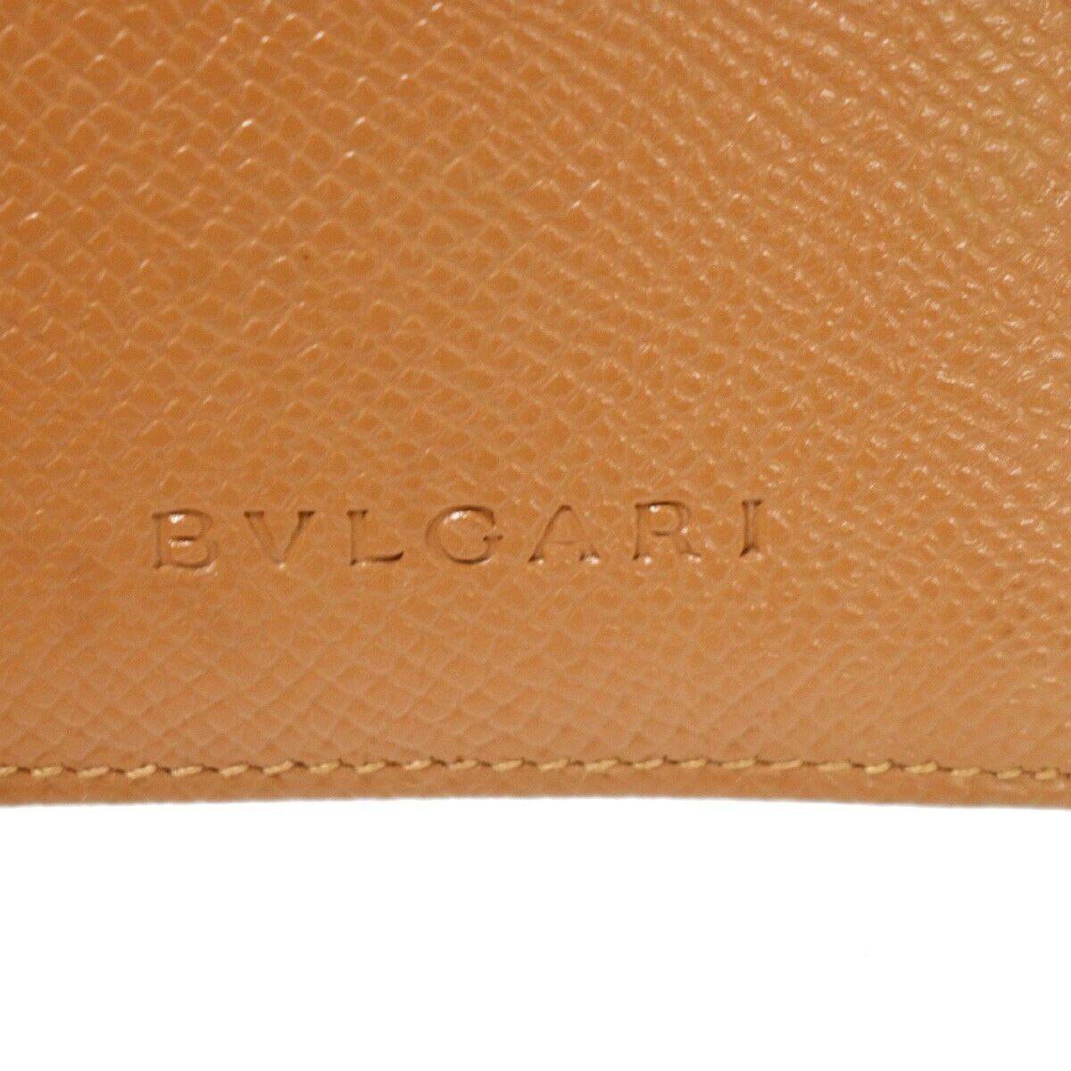 BVLGARI Logo Bifold Long Card Wallet Leather Brown Made In Italy 68AD226