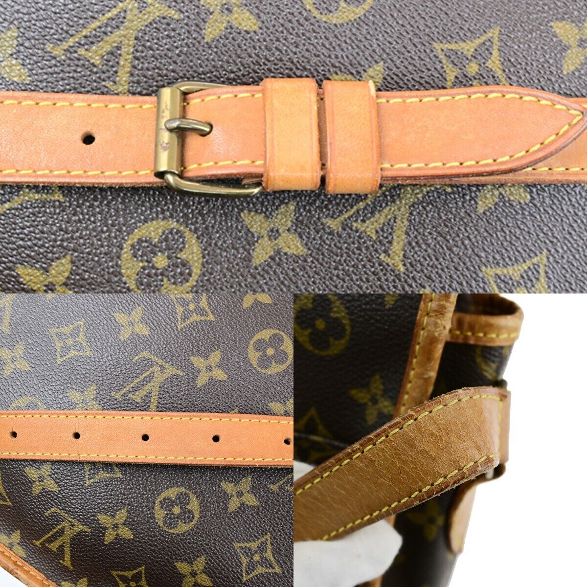 LOUIS VUITTON Gibeciere GM Shoulder Bag Monogram Leather Brown M42246 64SJ591