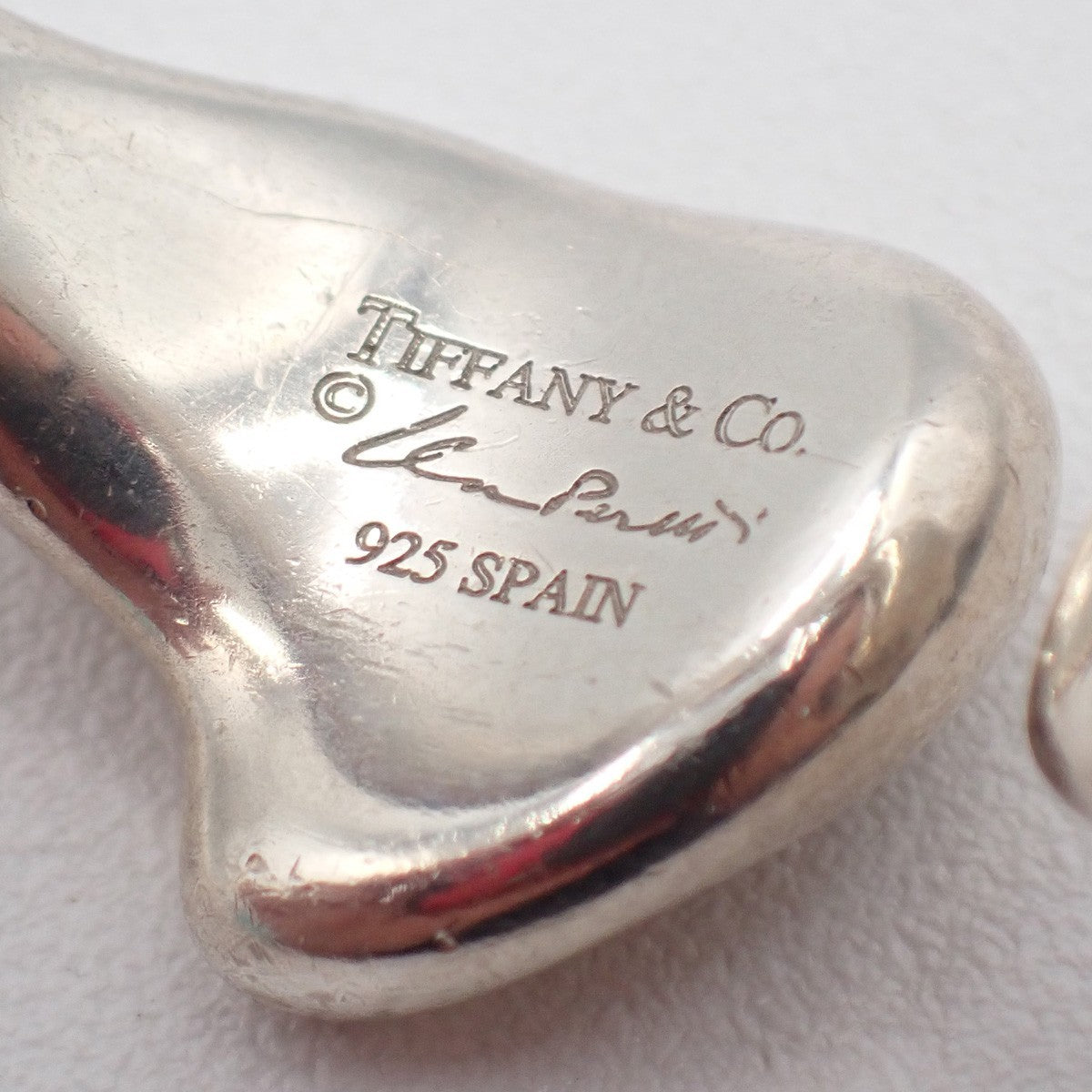 Tiffany & Co. Logo Elsa Peretti Open Heart Ring US Size 6 Silver Ag 925 09KP561