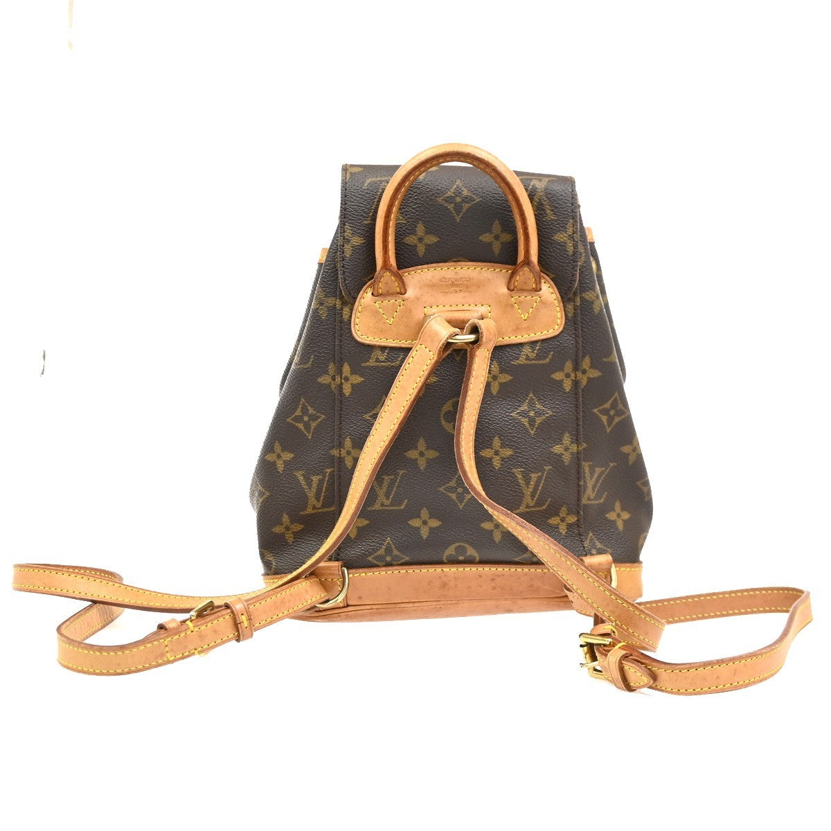 LOUIS VUITTON Mini Montsouris Backpack Bag Monogram Leather Brown M51137 99KC274