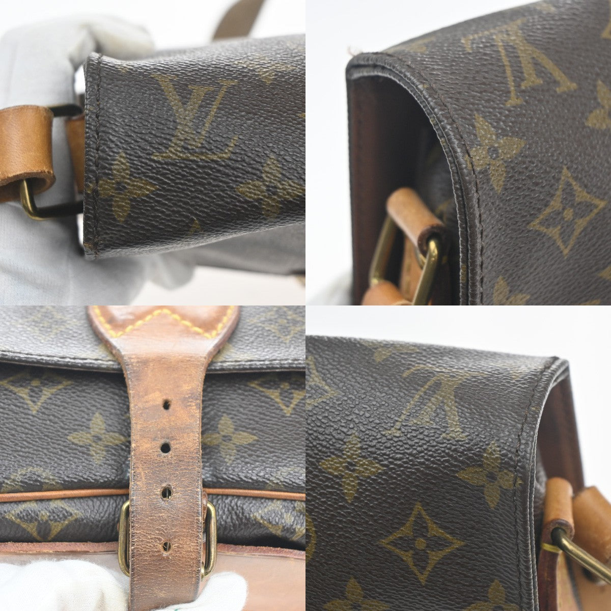 LOUIS VUITTON Cartouchiere MM Shoulder Bag Monogram Leather Brown M51253 31KC706