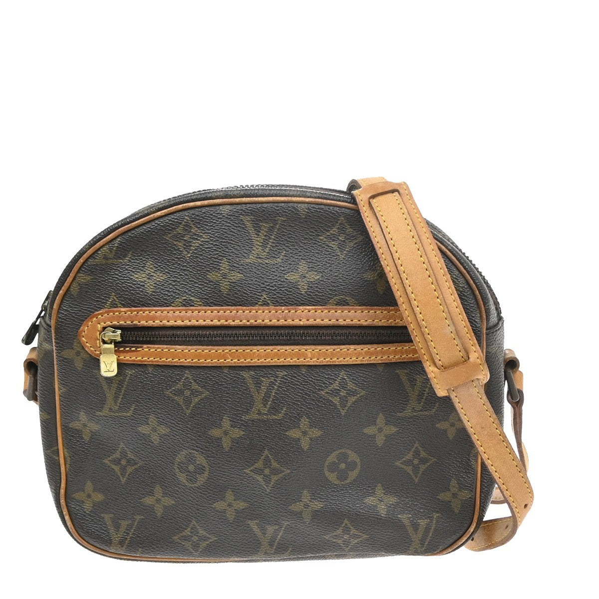 LOUIS VUITTON Senlis Shoulder Bag Monogram Leather Brown France 86SA113