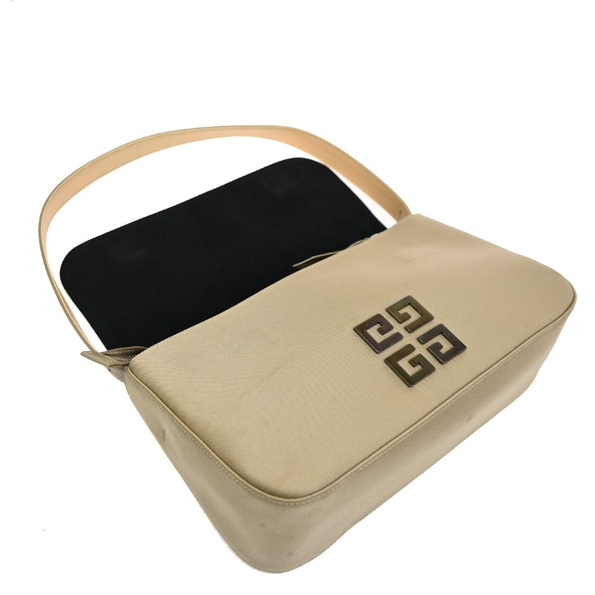GIVENCHY 4G Logo  Hand Bag With Pouch Nylon Leather Beige SHW Japan 06CA843