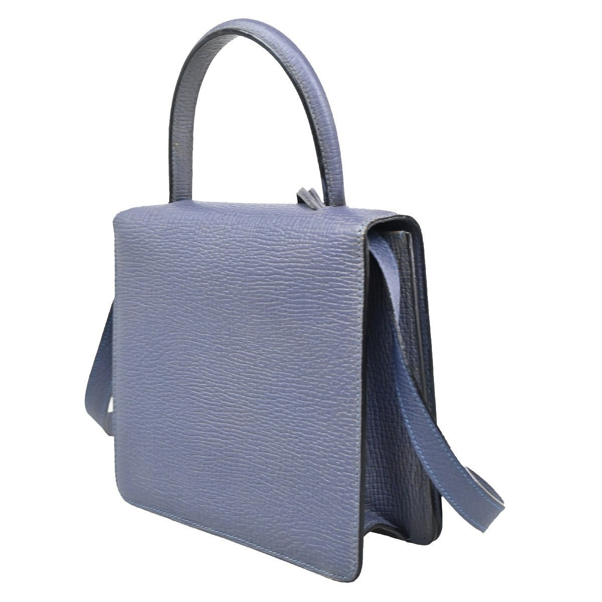 LOEWE Logo Barcelona 2Way Shoulder Bag Embossing Leather Purple GHW 16RL508