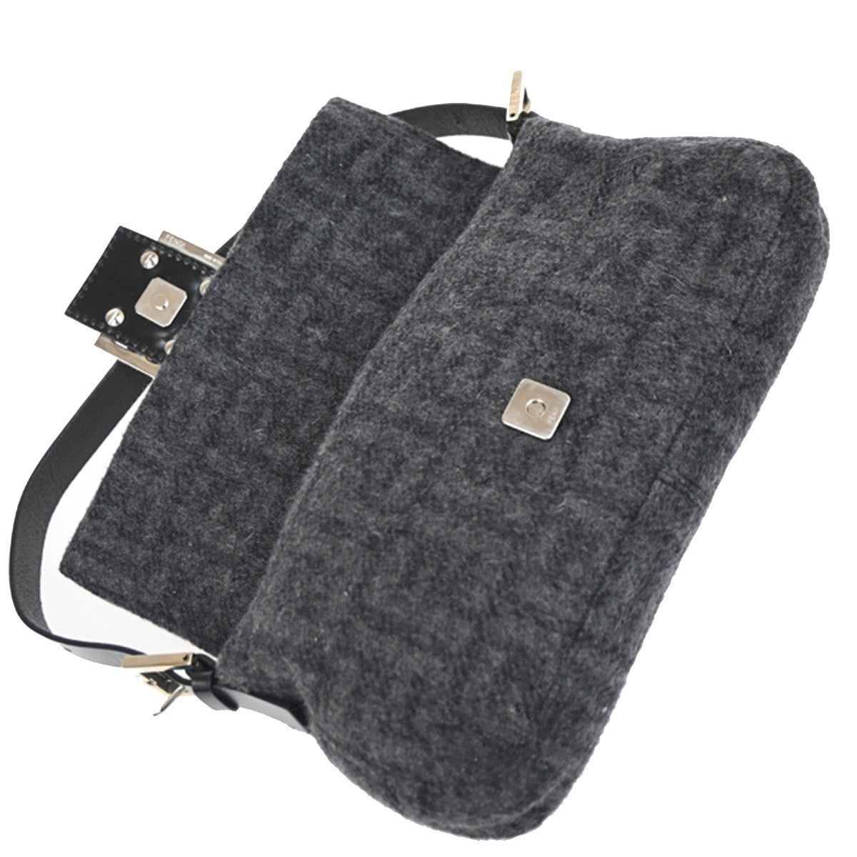 FENDI Mamma Baguette Zucca Shoulder bag Cashmere Leather BK SHW Italy 614RL734
