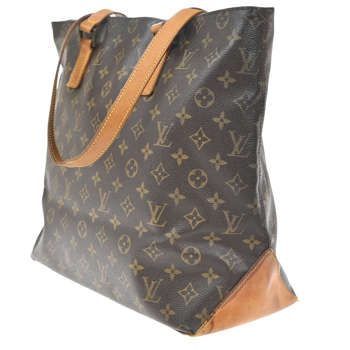 LOUIS VUITTON Cabas Mezzo Shoulder Bag Monogram Leather Brown M51151 34EG306