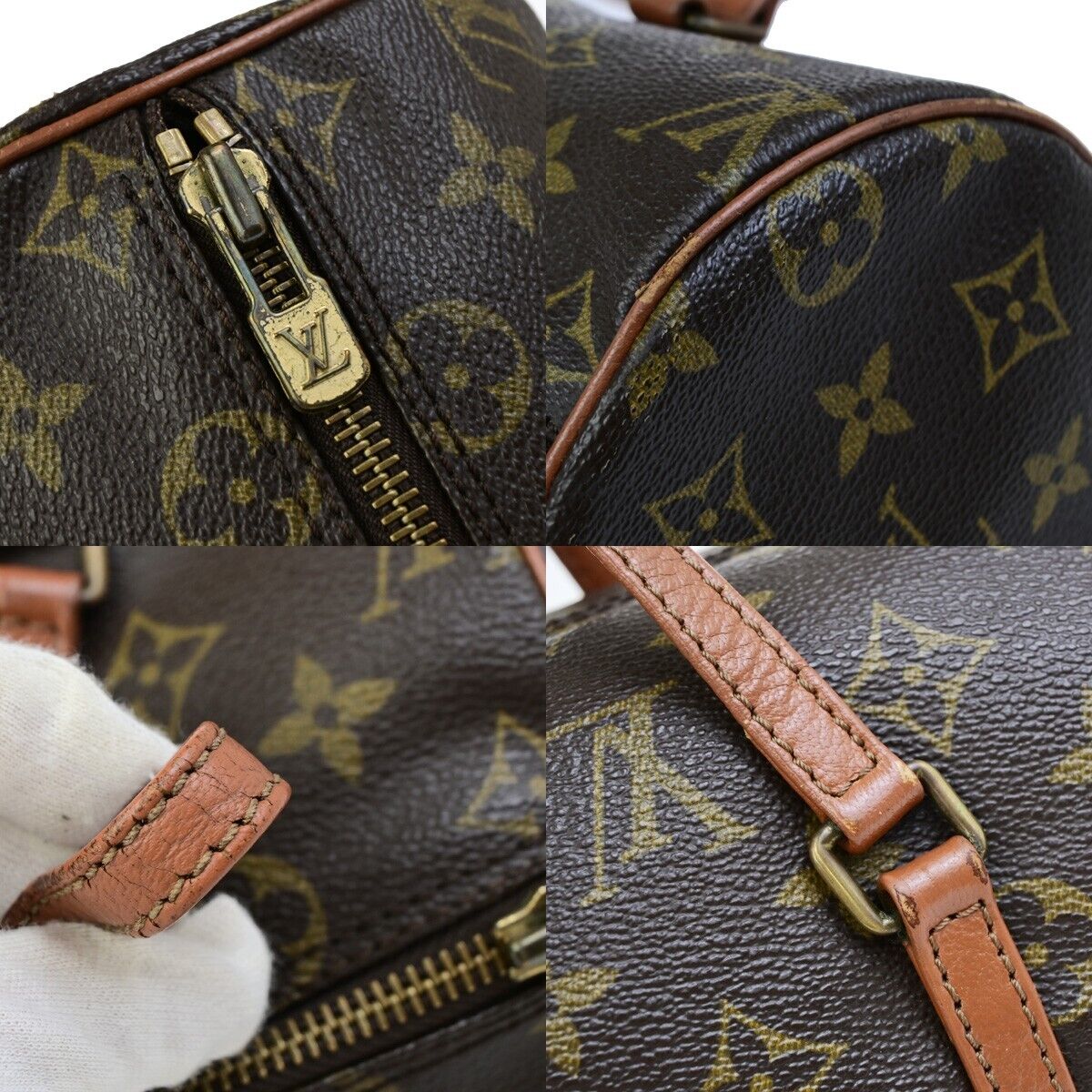 LOUIS VUITTON PAPILLON 26 Hand Bag Monogram Leather Brown France M51366 34ED046