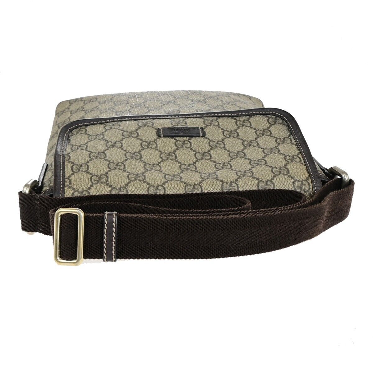 GUCCI Logo GG Pattern Crossbody Shoulder Bag PVC Leather Brown Italy 68EC870