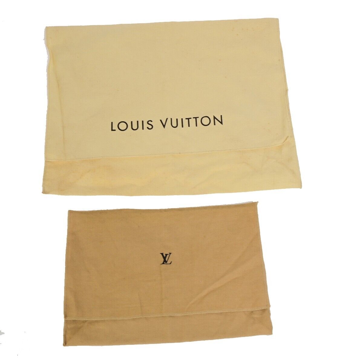 LOUIS VUITTON Logo 10 Set Dust Bag Drawstring Canvas Cotton Beige Brown 09EB808