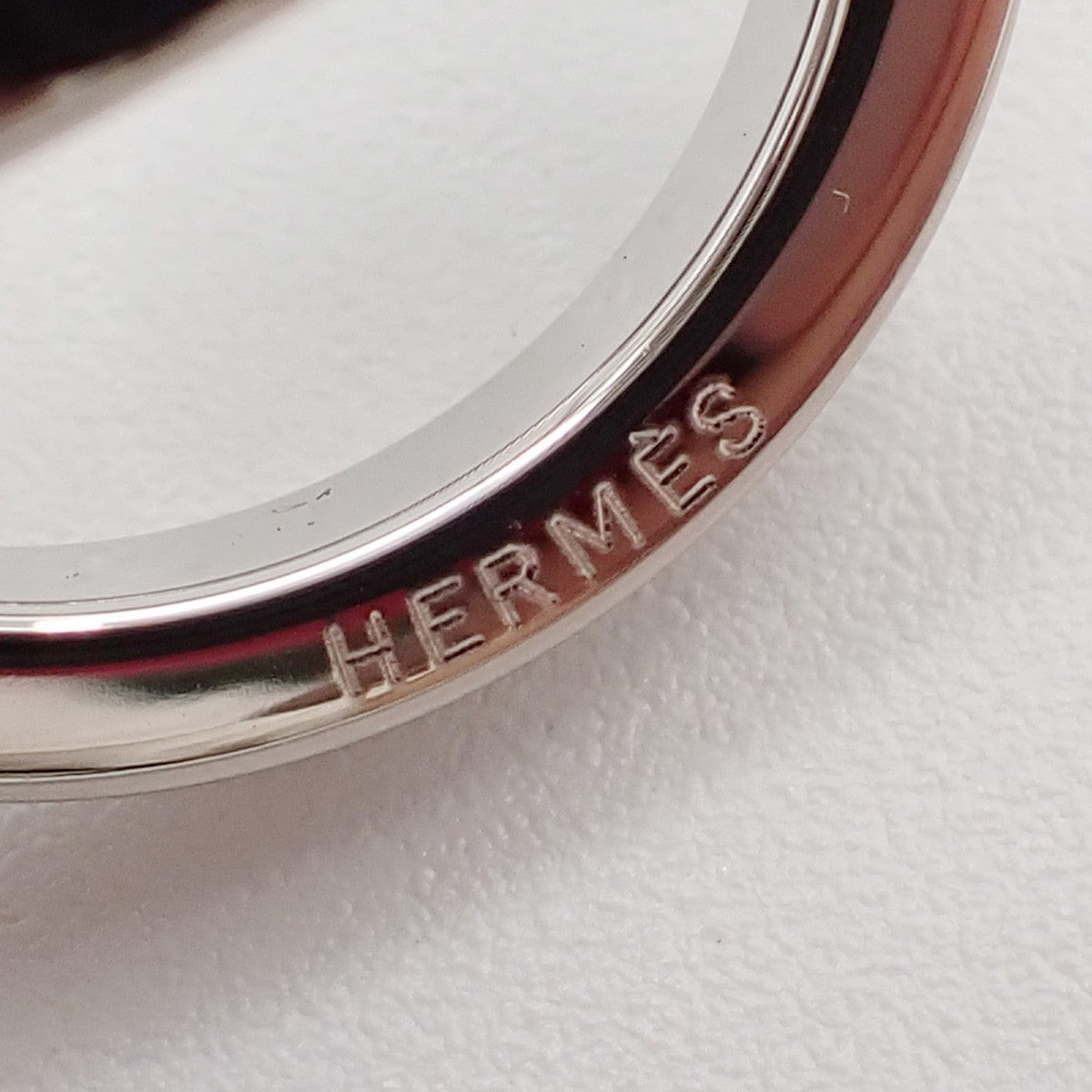 HERMES Baycrew's Bijouterie Fantaisie Scarf Ring Silver Accessory 63RF743